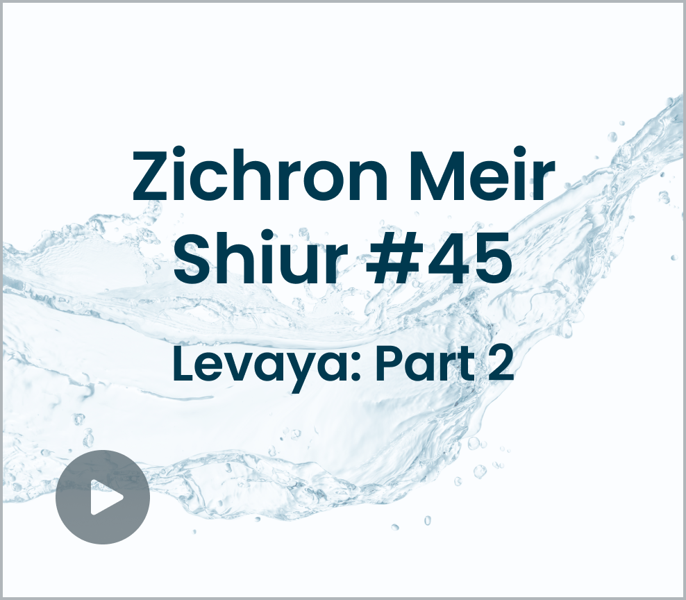 Zichron Meir Shiur #45 - Levaya Part 2